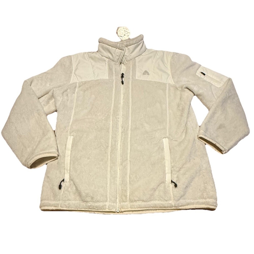 Nike Women's ACG Jacket Vintage Full Zip Sherpa Fleece White Size XL‎